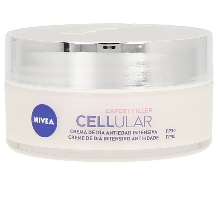Nivea Cellular Filler Crema Facial Día Antiedad con SPF 30, Ácido Hialurónico y Fólico, Relleno de Arrugas y Reafirmante, 50 ml