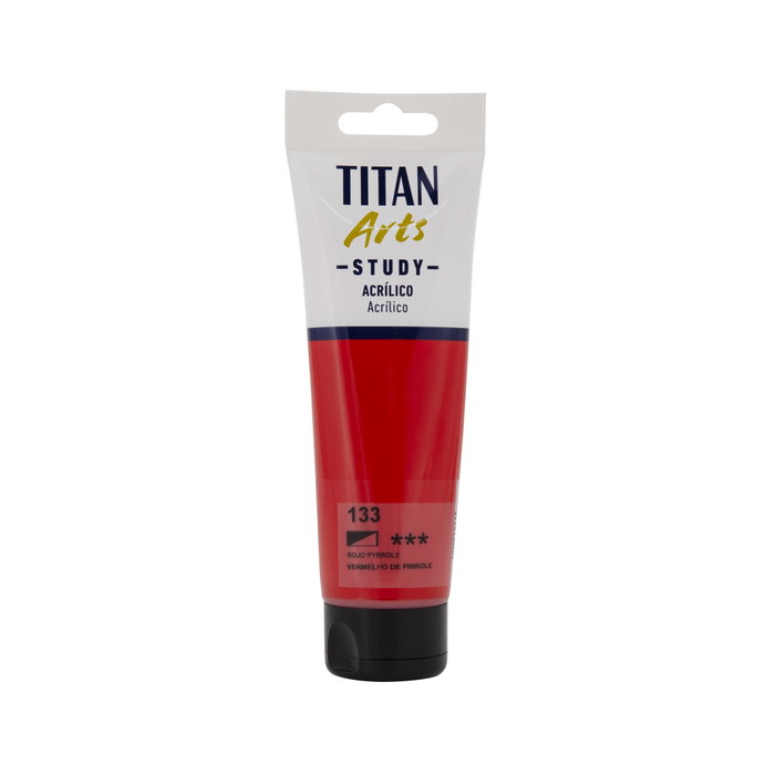 Titan Arts Acrílico Study Rojo Pyrrole Tubo 120ml nº133 Titan Arts Acrílico Study Rojo Pyrrole Tubo 120ml nº133