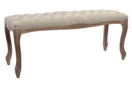 DKD Home Decor Descalzadora Tradicional Natural Beige 37 x 48 x 110 cm Poliester Rubberwood