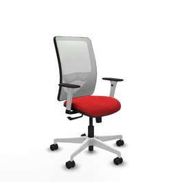 PIQUERAS Y CRESPO Silla de oficina Zulema con mecanismo Sincro, Rojo y Blanco