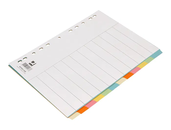 Q-connect Separadores DIN A4 Cartulina Multitaladro Juego 12 Unidades Colores Pastel Índice