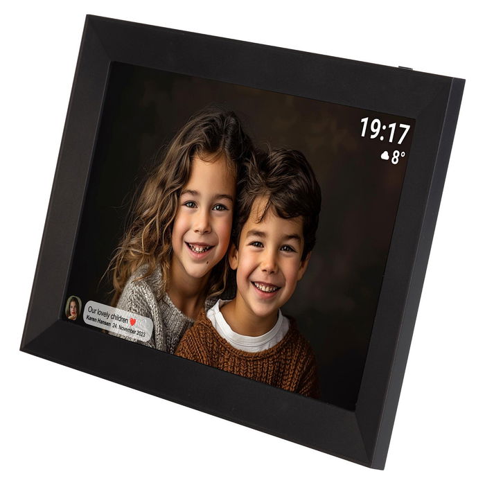 Denver Frameo PFF-1012 - Marco digital, 10.1 pulgadas, pantalla IPS táctil 1280x800, 16 GB, WiFi, USB-C, color negro