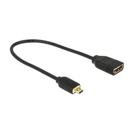 DeLOCK Cable HDMI Micro D a HDMI A Premium Slim 0,2 m