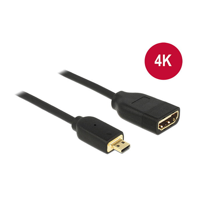 DeLOCK Cable HDMI Micro D a HDMI A Premium Slim 0,2 m