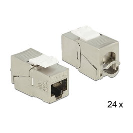 DeLOCK Módulo Keystone RJ45/LSA Cat.6A STP compacto, 24 unidades