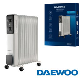 DAEWOO Radiador de aceite 11 elementos 2500W - 3 niveles - blanco/negro