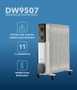 DAEWOO Radiador de aceite 11 elementos 2500W - 3 niveles - blanco/negro