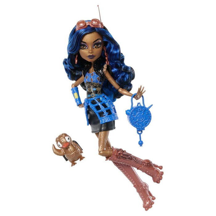 MATTEL Monster High Muñeca Reproducción Robecca Steam con Pingüino Mecánico Captain Penny, Accesorios y Diario - Coleccionable
