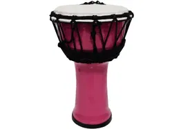 TANGA Djembe de 7" Construido con Pvc. Plástico de Color Rosa Fluorescente