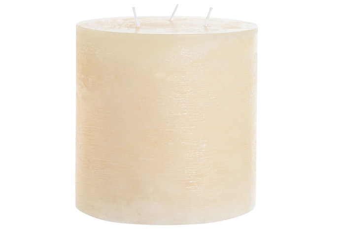 DKD Home Decor Vela de Cera de Parafina Crema 12x12x12 1180g (Pack de 9)
