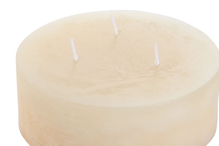 DKD Home Decor Vela de Cera de Parafina Crema 12x12x12 1180g (Pack de 9)