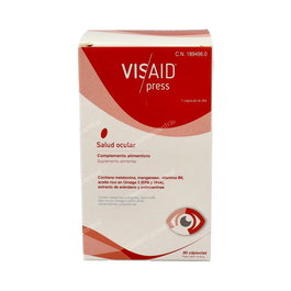 Visaid Press 90 Cápsulas - Melatonina, Omega 3, Vitamina B6, Manganeso para Sistema Nervioso y Visión