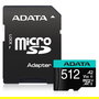ADATA Premier Pro 512 GB MicroSDXC Tarjeta de Memoria V30 Clase 10 U3, 100 MB/s Lectura, Incluye Adaptador SD, Resistente al Agua y Golpes