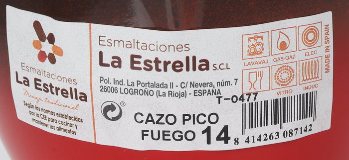 La Estrella Cazo Pico Fuego 14 cm - 1.1L (6 Unidades)