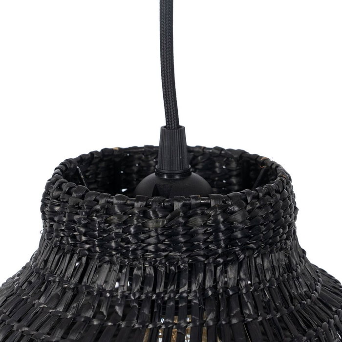 Ixia Lámpara de techo negra de fibra natural 40 x 40 x 15 cm Ixia Lámpara de techo negra de fibra natural 40 x 40 x 15 cm