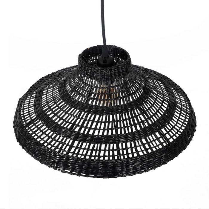 Ixia Lámpara de techo negra de fibra natural 40 x 40 x 15 cm Ixia Lámpara de techo negra de fibra natural 40 x 40 x 15 cm
