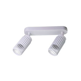 Cristalrecord Foco 2 Elementos Sahara Arenado, GU10, 10W, IP20, Aluminio Texturado Blanco, 30x6x21 cm (Bombillas No Incluidas)