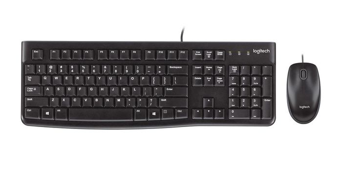 Logitech Desktop MK120 DE (Qwertz) - Teclado y Ratón USB, Diseño Resistente a Salpicaduras, Teclas Silenciosas, Óptico