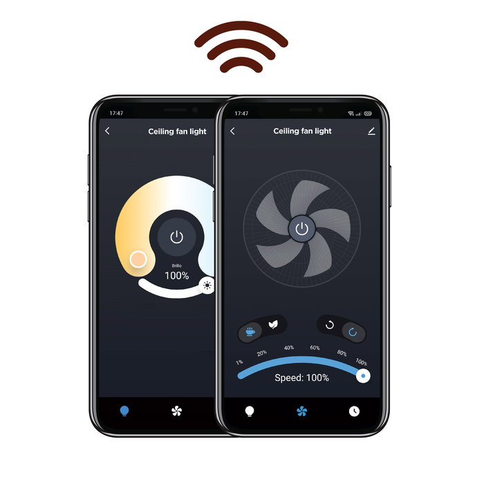 Muvit Io Wifi Lámpara Techo con Ventilador Inteligente 40W Control por Voz y App