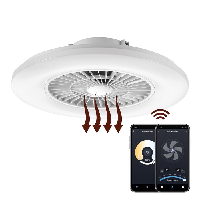 Muvit Io Wifi Lámpara Techo con Ventilador Inteligente 40W Control por Voz y App