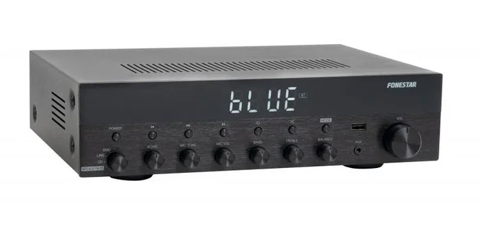 Fonestar Amplificador Estéreo HiFi AS-6060 para Hogar, Bluetooth, Radio FM, 60W+60W RMS, USB, MP3, Control Remoto, Negro