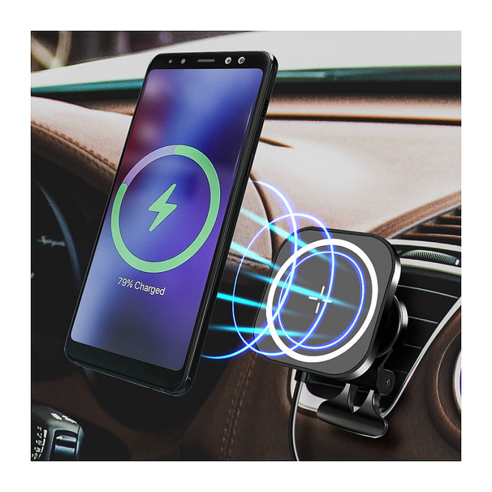 LogiLink Cargador inalámbrico para coche con soporte para smartphone 15W