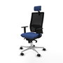 PIQUERAS Y CRESPO Silla de oficina Horna con mecanismo Sincro, Azul marino y Negro