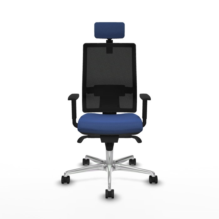 PIQUERAS Y CRESPO Silla de oficina Horna con mecanismo Sincro, Azul marino y Negro