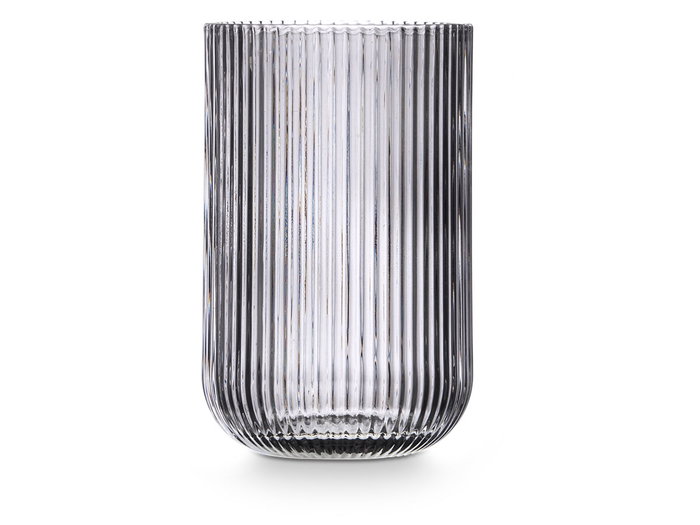 Vivalto Vaso Gris de Vidrio con Rayas 430 ml 7,9 x 12,8 x 7,9 cm (Set de 24)