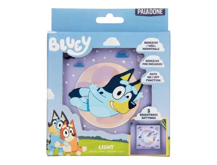 Wondee Lampara Bluey Cuadro, Luz Nocturna Adhesiva con Sensor y 3 Niveles de Brillo, 10 cm Wondee Lampara Bluey Cuadro, Luz Nocturna Adhesiva con Sensor y 3 Niveles de Brillo, 10 cm