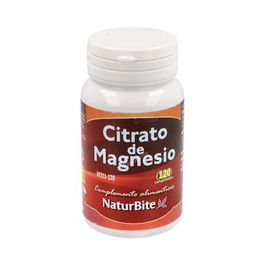 NATURBITE Citrato De Magnesio 120 Comp. Contribuye a Reducir el Cansancio y la Fatiga Mantenimiento Muscular y Nervioso