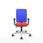 PIQUERAS Y CRESPO Silla de oficina Motilla con mecanismo Sincro/Traslack, Naranja oscuro y Azul