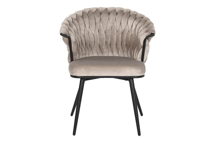 DKD Home Decor Silla de Poliéster y Metal Beige DKD Home Decor Silla de Poliéster y Metal Beige