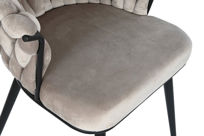 DKD Home Decor Silla de Poliéster y Metal Beige DKD Home Decor Silla de Poliéster y Metal Beige