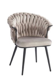 DKD Home Decor Silla de Poliéster y Metal Beige