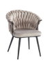DKD Home Decor Silla de Poliéster y Metal Beige
