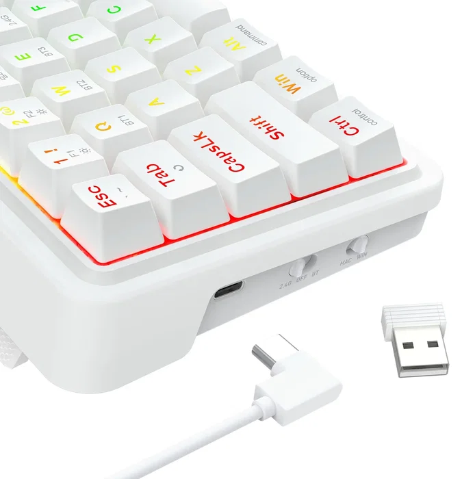 Redragon Draconic V2 K730W-RGB-PRO Teclado Mecánico Inalámbrico Gaming Blanco Layout Polaco Redragon Draconic V2 K730W-RGB-PRO Teclado Mecánico Inalámbrico Gaming Blanco Layout Polaco