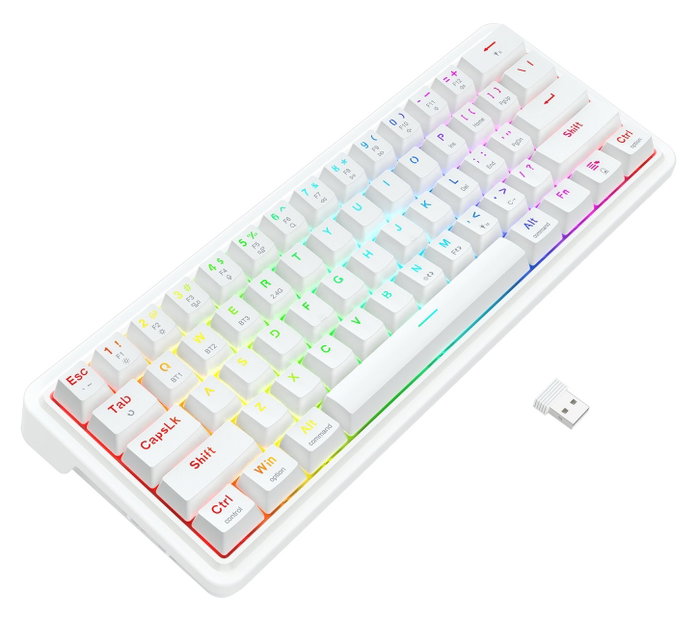Redragon Draconic V2 K730W-RGB-PRO Teclado Mecánico Inalámbrico Gaming Blanco Layout Polaco Redragon Draconic V2 K730W-RGB-PRO Teclado Mecánico Inalámbrico Gaming Blanco Layout Polaco