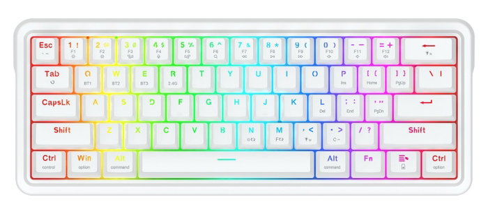 Redragon Draconic V2 K730W-RGB-PRO Teclado Mecánico Inalámbrico Gaming Blanco Layout Polaco Redragon Draconic V2 K730W-RGB-PRO Teclado Mecánico Inalámbrico Gaming Blanco Layout Polaco