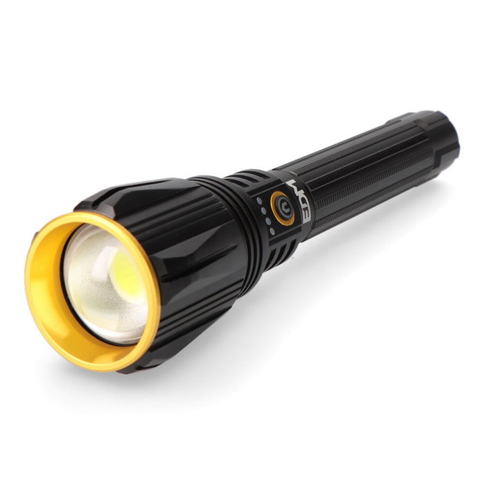 EDM Wolfpro X6 Linterna Led Táctica Largo Alcance, 10000 lm Zoom, Cuerpo Aluminio, USB-C, Power Bank, Batería 21700 4000 mAh, 4 Modos de Luz, IPX4