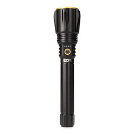 EDM Wolfpro X6 Linterna Led Táctica Largo Alcance, 10000 lm Zoom, Cuerpo Aluminio, USB-C, Power Bank, Batería 21700 4000 mAh, 4 Modos de Luz, IPX4