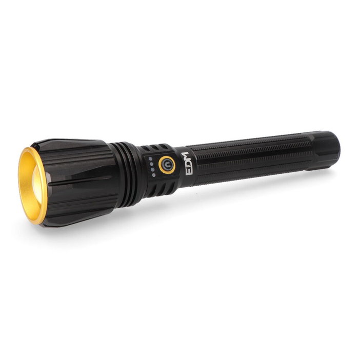 EDM Wolfpro X6 Linterna Led Táctica Largo Alcance, 10000 lm Zoom, Cuerpo Aluminio, USB-C, Power Bank, Batería 21700 4000 mAh, 4 Modos de Luz, IPX4