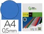 Liderpapel Tapa encuadernacion polipropileno A4 0.5 mm Azul translucido paquete de 100 unidades