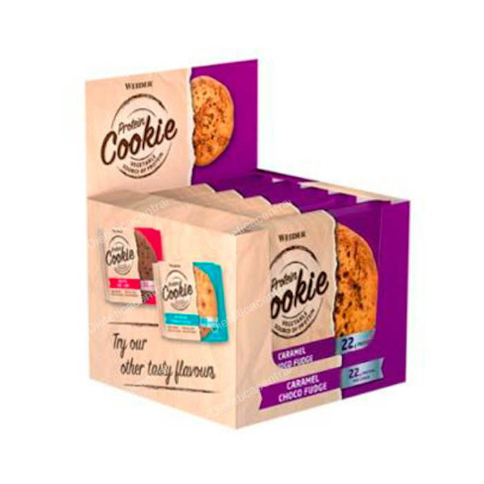 WEIDER Protein Cookie Caramel Choco Fudge 90Grx12Uds. WEIDER Protein Cookie Caramel Choco Fudge 90Grx12Uds.
