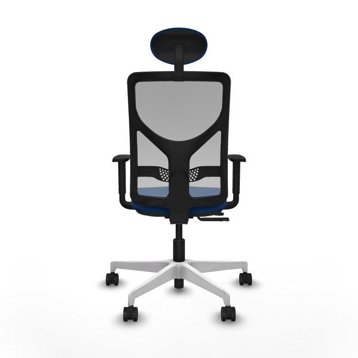 PIQUERAS Y CRESPO Silla de oficina Motilla con mecanismo Sincro/Traslack, Azul y Gris