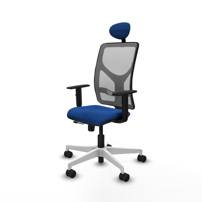PIQUERAS Y CRESPO Silla de oficina Motilla con mecanismo Sincro/Traslack, Azul y Gris
