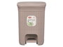 Stefanplast Papelera Domus Gr Greige 20 Litros, Color Beige, Plastico PP, Pedal y Cubo Extraíble, Dimensiones 27x38x31 cm (Set de 6)