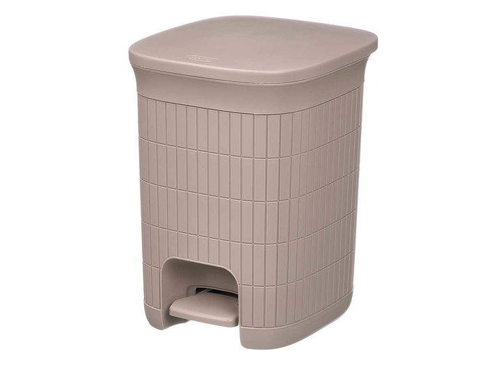 Stefanplast Papelera Domus Gr Greige 20 Litros, Color Beige, Plastico PP, Pedal y Cubo Extraíble, Dimensiones 27x38x31 cm (Set de 6)