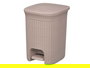 Stefanplast Papelera Domus Gr Greige 20 Litros, Color Beige, Plastico PP, Pedal y Cubo Extraíble, Dimensiones 27x38x31 cm (Set de 6)