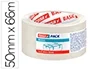 Tesa 66749 Cinta Adhesiva Transparente Basic 66 m x 50 mm - 31 Micras para Embalaje, Precintado de Cajas y Sobres